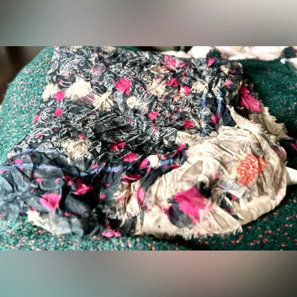 Zadig & Voltaire Kerry Bleached Modal Scarf Noir NWT